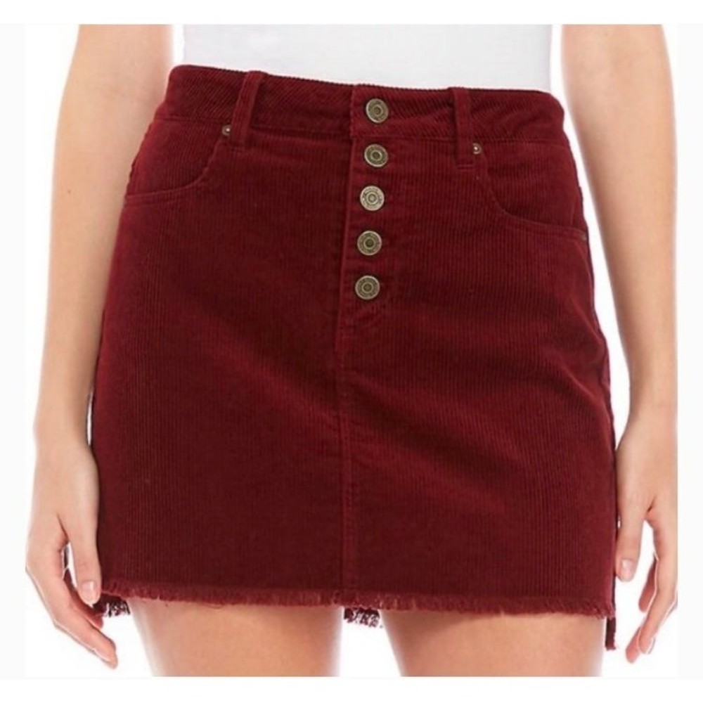 Button corderoy skirt, Indigo Rein